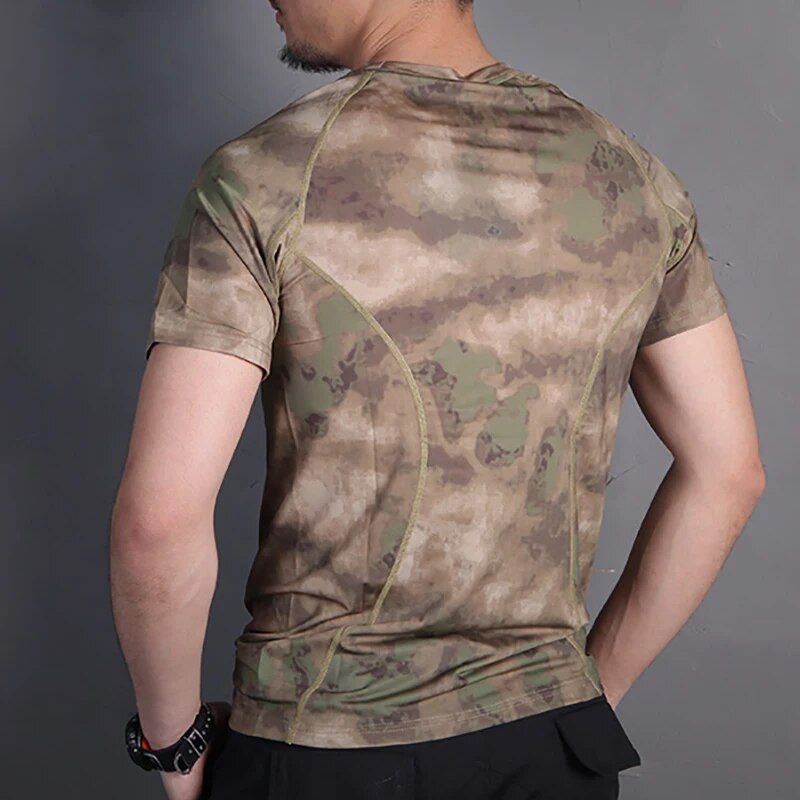 Emersongear Tactical Skin Tight Base Layer Camo Jooksusärgid Matkamine Jahindus Välissport Võitlus Higi imavad T-särgid