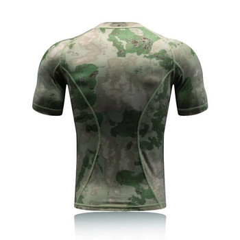 Στρατιωτικό τακτικό πουκάμισο με κοντό μανίκι Combat T-shirts ανδρών Camo Quick Dry Base Layer Outdoor Sport Πεζοπορία Κυνηγετικό πουκάμισο στρατού