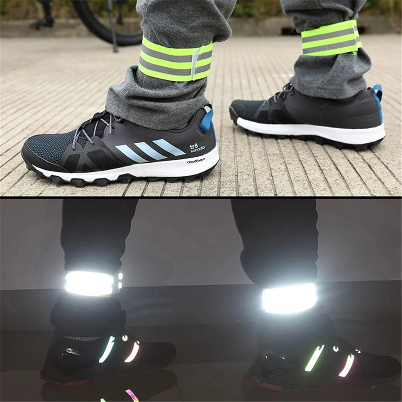 Ανακλαστικές ταινίες Ελαστικό περιβραχιόνιο περιβραχιόνιο Ιμάντες ποδιών Αστραγάλου Ανακλαστικές ταινίες ασφαλείας για νυχτερινό τζόκινγκ ποδηλασία τρέξιμο