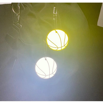 10Pcs 6CM Баскетболен предпазен рефлектор Светлоотразителен ключодържател Чанта Бижута Висулка Аксесоари Висока видимост Деца Жени Мъж Подаръци