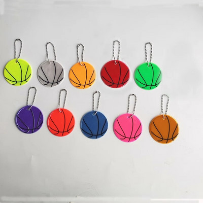 10Pcs 6CM Košarkaška lopta Sigurnosni reflektor Reflektirajući privjesak Torba Nakit Privjesak Dodaci Visoka vidljivost Djeca Žene Muški Darovi