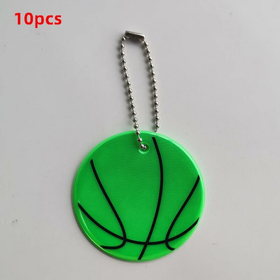 10Pcs 6CM Košarkaška lopta Sigurnosni reflektor Reflektirajući privjesak Torba Nakit Privjesak Dodaci Visoka vidljivost Djeca Žene Muški Darovi