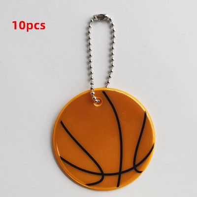 10Pcs 6CM Košarkaška lopta Sigurnosni reflektor Reflektirajući privjesak Torba Nakit Privjesak Dodaci Visoka vidljivost Djeca Žene Muški Darovi