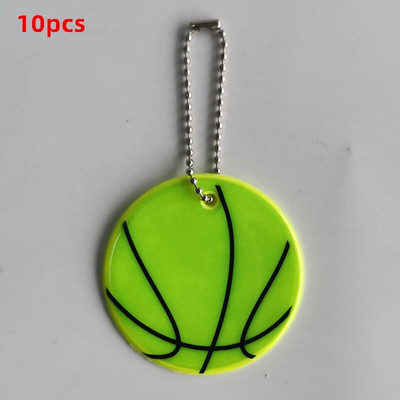 10Pcs 6CM Košarkaška lopta Sigurnosni reflektor Reflektirajući privjesak Torba Nakit Privjesak Dodaci Visoka vidljivost Djeca Žene Muški Darovi