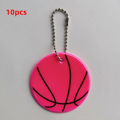 10Pcs 6CM Košarkaška lopta Sigurnosni reflektor Reflektirajući privjesak Torba Nakit Privjesak Dodaci Visoka vidljivost Djeca Žene Muški Darovi