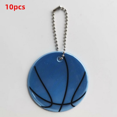10Pcs 6CM Košarkaška lopta Sigurnosni reflektor Reflektirajući privjesak Torba Nakit Privjesak Dodaci Visoka vidljivost Djeca Žene Muški Darovi