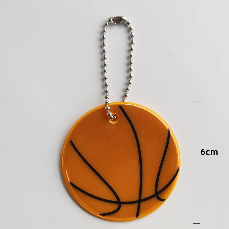 10Pcs 6CM Košarkaška lopta Sigurnosni reflektor Reflektirajući privjesak Torba Nakit Privjesak Dodaci Visoka vidljivost Djeca Žene Muški Darovi