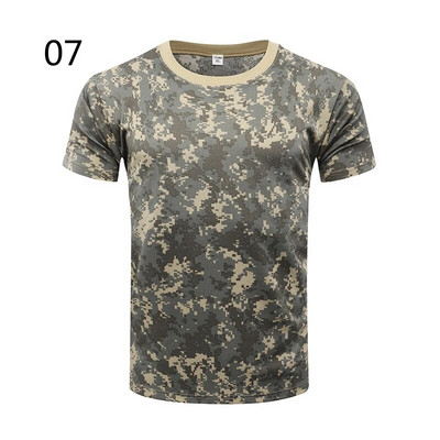 Cămașă Camo tactică cu mânecă scurtă Tricou de luptă pentru bărbați cu uscare rapidă Tricou militar Camoș pentru drumeții în aer liber, vânătoare