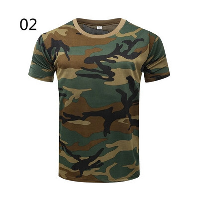 Cămașă Camo tactică cu mânecă scurtă Tricou de luptă pentru bărbați cu uscare rapidă Tricou militar Camoș pentru drumeții în aer liber, vânătoare