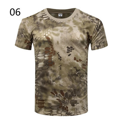 Cămașă Camo tactică cu mânecă scurtă Tricou de luptă pentru bărbați cu uscare rapidă Tricou militar Camoș pentru drumeții în aer liber, vânătoare