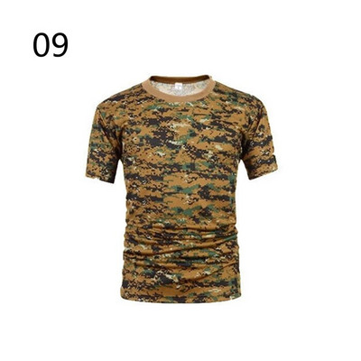 Cămașă Camo tactică cu mânecă scurtă Tricou de luptă pentru bărbați cu uscare rapidă Tricou militar Camoș pentru drumeții în aer liber, vânătoare