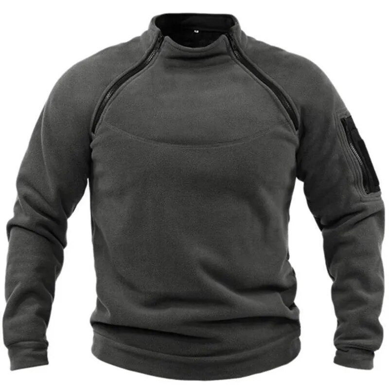 US SWAT Mens Tactical Outdoor Polar Fleece Jaka Medību Apģērbs Silts Rāvējslēdzējs Pulovers Vīriešu Vēja Necaurlaidīgs Mētelis Termiskais pārgājienu Džemperis