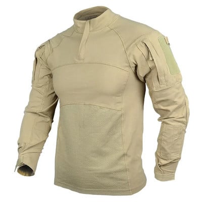 Pánske bojové tričko s zahusťovaním lakťov, armádne, vojenské, multicam maskovacie tričko, vonkajšie, airsoft, paintball, poľovnícke, taktické oblečenie