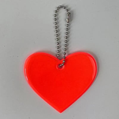 Ανακλαστικό μενταγιόν Τσάντες μπρελόκ σχήμα καρδιάς Αξεσουάρ Ψηλά ορατοί ανακλαστήρες PVC Μπρελόκ Σακίδια πλάτης για γυναικεία Παιδιά Χρηματοκιβώτιο