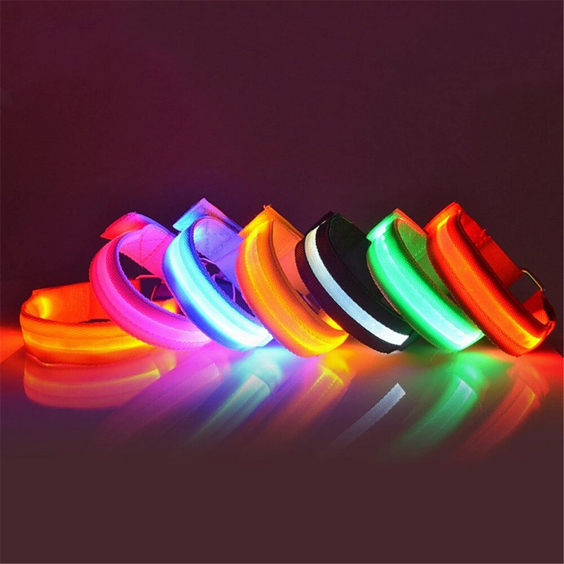 USB LED helendav ööjooksu käepael käevõru välisspordis helkur turvavöö käepael käepael Jalgrattasõidu hoiatustuli