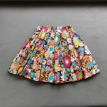 3-16Y Kids Flower Print Φούστες Άνοιξη Καλοκαίρι Κορίτσια Βαμβακερές φλοράλ πλισέ φούστες Βρεφικά κορίτσια Ελαστική ψηλόμεση μίνι φούστα Ρούχα
