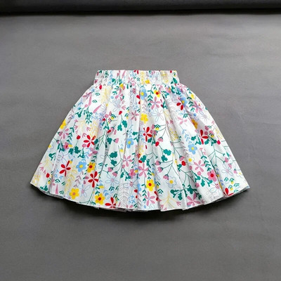 3–16 G. Bērnu svārki ar ziedu apdruku pavasara vasaras meitenēm kokvilnas ziedu kroku svārki zīdaiņiem, elastīgi, ar augstu jostasvietu, mini svārki