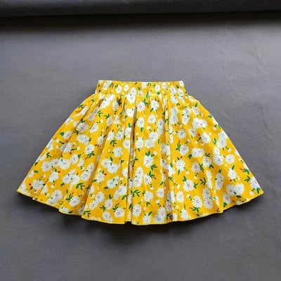 3–16 G. Bērnu svārki ar ziedu apdruku pavasara vasaras meitenēm kokvilnas ziedu kroku svārki zīdaiņiem, elastīgi, ar augstu jostasvietu, mini svārki