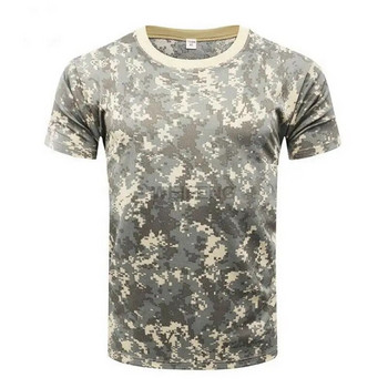 Τακτικό πουκάμισο με κοντό μανίκι Quick Dry Men Combat T-shirt Στρατιωτική μπλούζα στρατού Ρούχα κυνηγιού Εξωτερική μπλούζα πεζοπορίας Καμουφλάζ