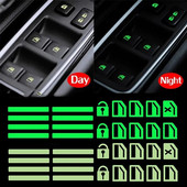 Αυτοκόλλητα αυτοκινήτου Κουμπί παραθύρου Φωτεινός αυτοκόλλητο διακόπτες πόρτας νυχτερινές φθορίζουσες χαλκομανίες Ανυψωτικό διακόπτη αυτοκινήτου Εσωτερικά αξεσουάρ