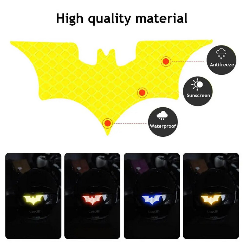 3 τμχ Αυτοκόλλητο αυτοκινήτου ανακλαστικό σε σχήμα νυχτερίδας Αυτοκόλλητα προειδοποίησης ηλεκτρικού οχήματος Safely night κράνος Διακοσμητικά αυτοκόλλητα αξεσουάρ Voiture