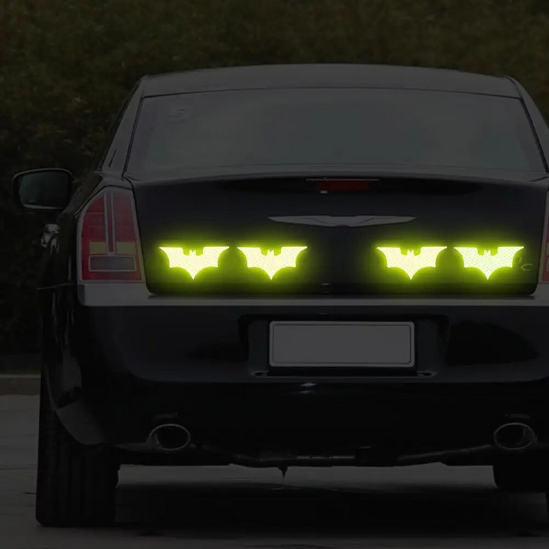 3 τμχ Αυτοκόλλητο αυτοκινήτου ανακλαστικό σε σχήμα νυχτερίδας Αυτοκόλλητα προειδοποίησης ηλεκτρικού οχήματος Safely night κράνος Διακοσμητικά αυτοκόλλητα αξεσουάρ Voiture