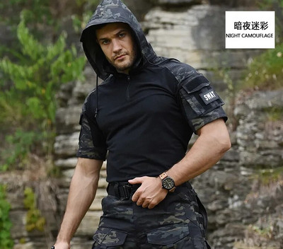 Cămăși tactice Cămașă cu guler din armata SUA Tactici Tricou militar de luptă Albastru Airsoft Paintball Topuri de camping Îmbrăcăminte de vânătoare