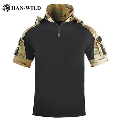 Cămăși tactice Cămașă cu guler din armata SUA Tactici Tricou militar de luptă Albastru Airsoft Paintball Topuri de camping Îmbrăcăminte de vânătoare