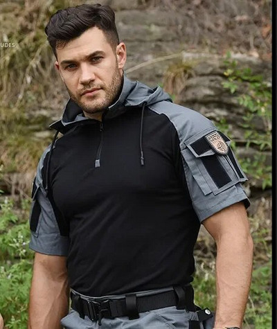 Cămăși tactice Cămașă cu guler din armata SUA Tactici Tricou militar de luptă Albastru Airsoft Paintball Topuri de camping Îmbrăcăminte de vânătoare