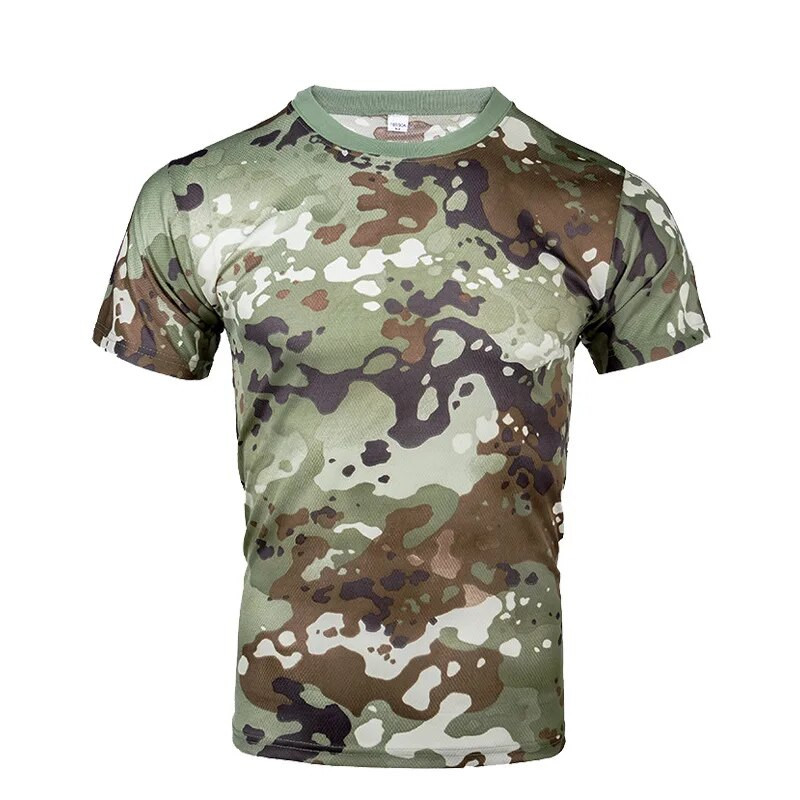 Πουκάμισο Quick Dry Tactical με κοντό μανίκι Camo Military Army T-shirt Multicam Camouflage Ανδρικά μπλουζάκια για κυνήγι για υπαίθρια πεζοπορία