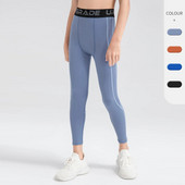 Bērni pieguļošas Quick Dry Fitness Bikses Kompresijas Pamatslānis Skriešanas Legingi Futbols Treniņstulpiņi Sporta šauras bikses