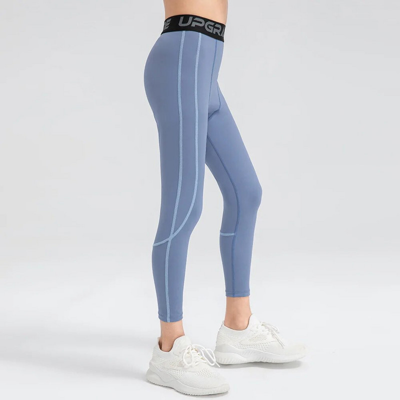 Bērni pieguļošas Quick Dry Fitness Bikses Kompresijas Pamatslānis Skriešanas Legingi Futbols Treniņstulpiņi Sporta šauras bikses