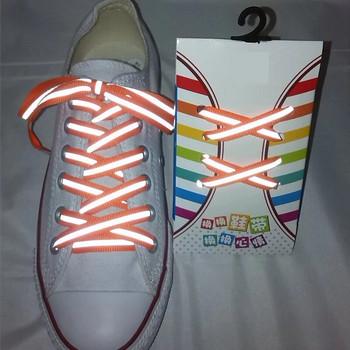 1 чифт многоцветни млади модни лични защитни флуоресцентни предупредителни двойни отразяващи странични връзки за обувки