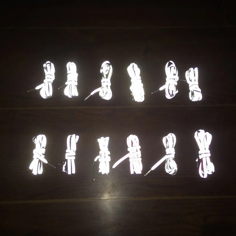 1 ζευγάρι πολύχρωμα νεανικά μοντέρνα προστατευτικά φθορισμού προειδοποιητικά διπλά αντανακλαστικά πλαϊνά κορδόνια