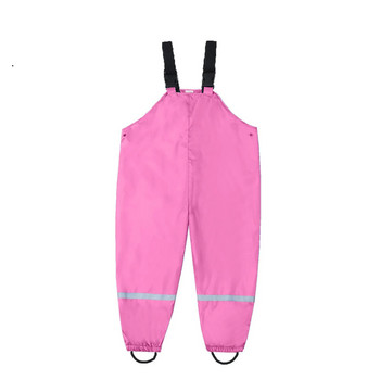 Деца Дъждовни гащеризони за момчета Водоустойчиви Дъждовни панталони за малко момичета Спортни гащеризони на открито Дрехи с подплата Пролетни есенни детски панталони