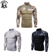 SINAIRSOFT Στρατιωτικό ανδρικό μπλουζάκι τακτικής παραλλαγής μακρυμάνικο βαμβακερό αναπνεύσιμο πουκάμισα κυνηγιού μάχης Εκπαίδευση σε εξωτερικό χώρο M-3XL