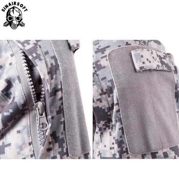 SINAIRSOFT Военна мъжка камуфлажна тактическа тениска с дълъг ръкав, памучни дишащи бойни ловни ризи за обучение на открито M-3XL