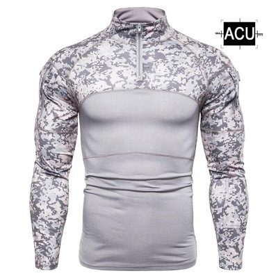 SINAIRSOFT Στρατιωτικό ανδρικό μπλουζάκι τακτικής παραλλαγής μακρυμάνικο βαμβακερό αναπνεύσιμο πουκάμισα κυνηγιού μάχης Εκπαίδευση σε εξωτερικό χώρο M-3XL
