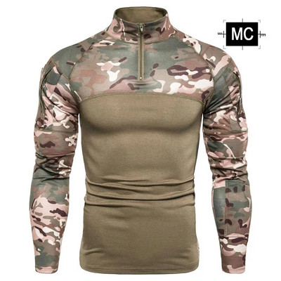 SINAIRSOFT Στρατιωτικό ανδρικό μπλουζάκι τακτικής παραλλαγής μακρυμάνικο βαμβακερό αναπνεύσιμο πουκάμισα κυνηγιού μάχης Εκπαίδευση σε εξωτερικό χώρο M-3XL