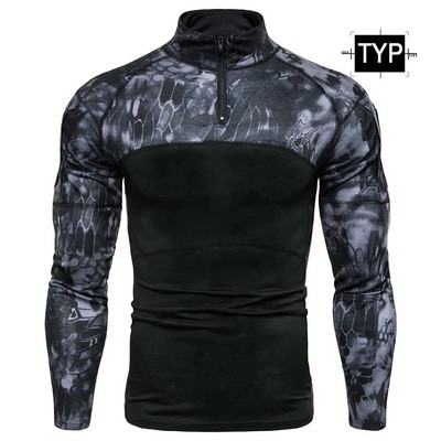 SINAIRSOFT Στρατιωτικό ανδρικό μπλουζάκι τακτικής παραλλαγής μακρυμάνικο βαμβακερό αναπνεύσιμο πουκάμισα κυνηγιού μάχης Εκπαίδευση σε εξωτερικό χώρο M-3XL