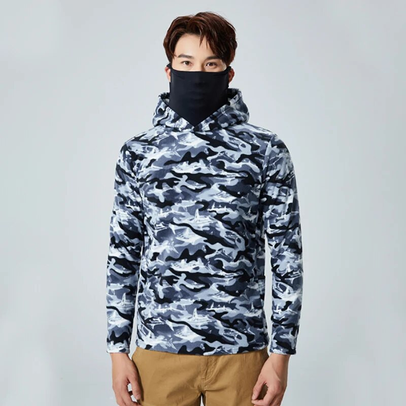 Americká jeseň Nová pánska vetruodolná teplá mikina s kapucňou Mužská outdoorová poľovnícka fleecová vrchná bielizeň Armádni fanúšikovia Vojenský tréning Taktické topy