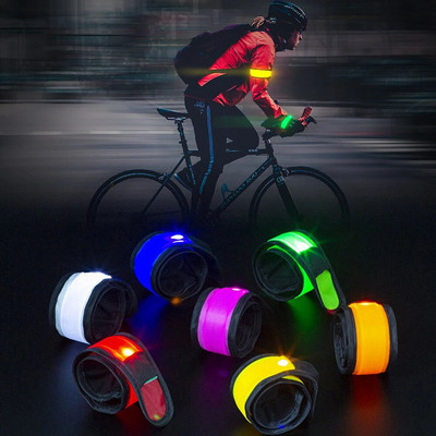 Φωτεινό αθλητικό δαχτυλίδι με ανακλαστικό περιβραχιόνιο με λωρίδες λαμπερά βραχιόλια Βραχιόλια LED Νυχτερινό ποδήλατο τρέξιμο ιμάντες ασφαλείας