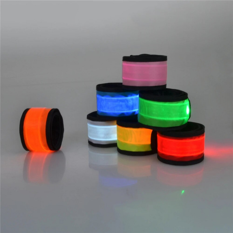 Φωτεινό αθλητικό δαχτυλίδι με ανακλαστικό περιβραχιόνιο με λωρίδες λαμπερά βραχιόλια Βραχιόλια LED Νυχτερινό ποδήλατο τρέξιμο ιμάντες ασφαλείας