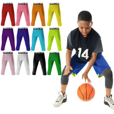 Παιδικό αγόρι κορίτσι 3/4 κομμένο κολάν Κάπρι Καλσόν για τρέξιμο Παντελόνι Παιδικό Μπάσκετ Ποδόσφαιρο Ποδόσφαιρο Γυμναστική Άσκηση Αθλητικό σορτς