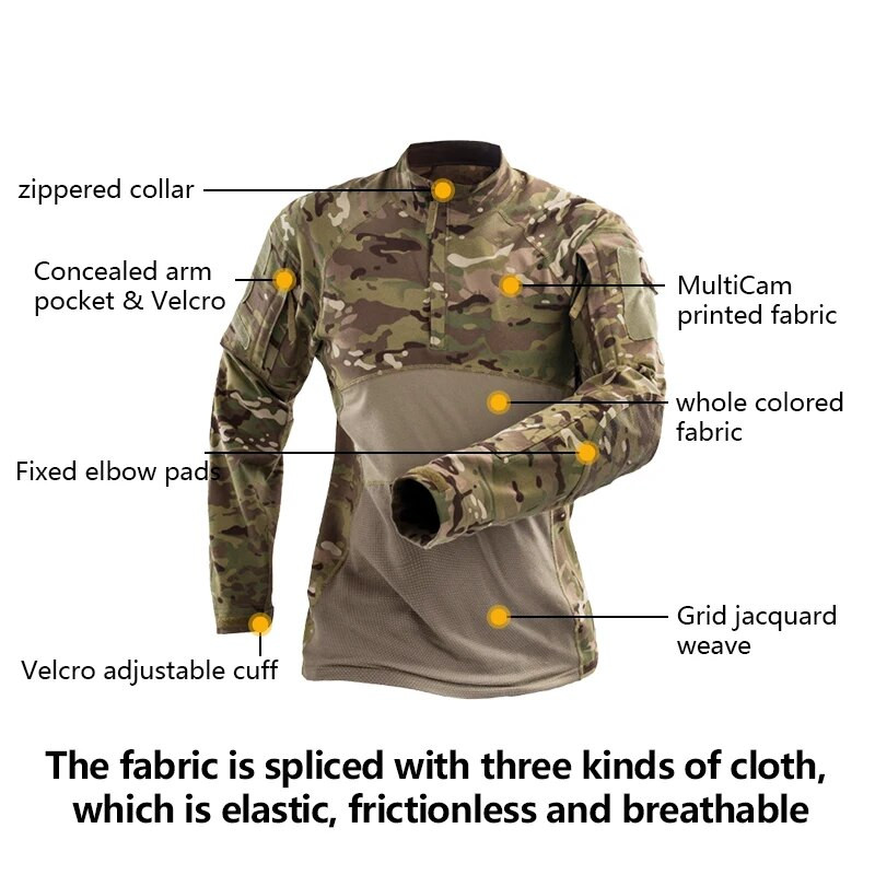 Πουκάμισο Tactical μακρυμάνικο Top Camo Airsoft Outdoor Sports Combat Shirt Μαύρο MultiCam Camo