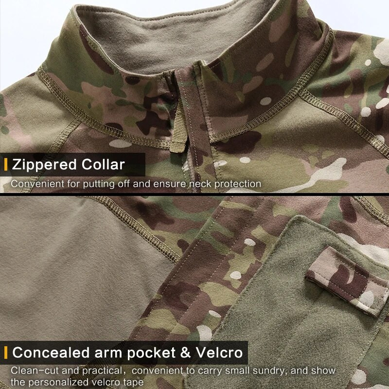 Πουκάμισο Tactical μακρυμάνικο Top Camo Airsoft Outdoor Sports Combat Shirt Μαύρο MultiCam Camo