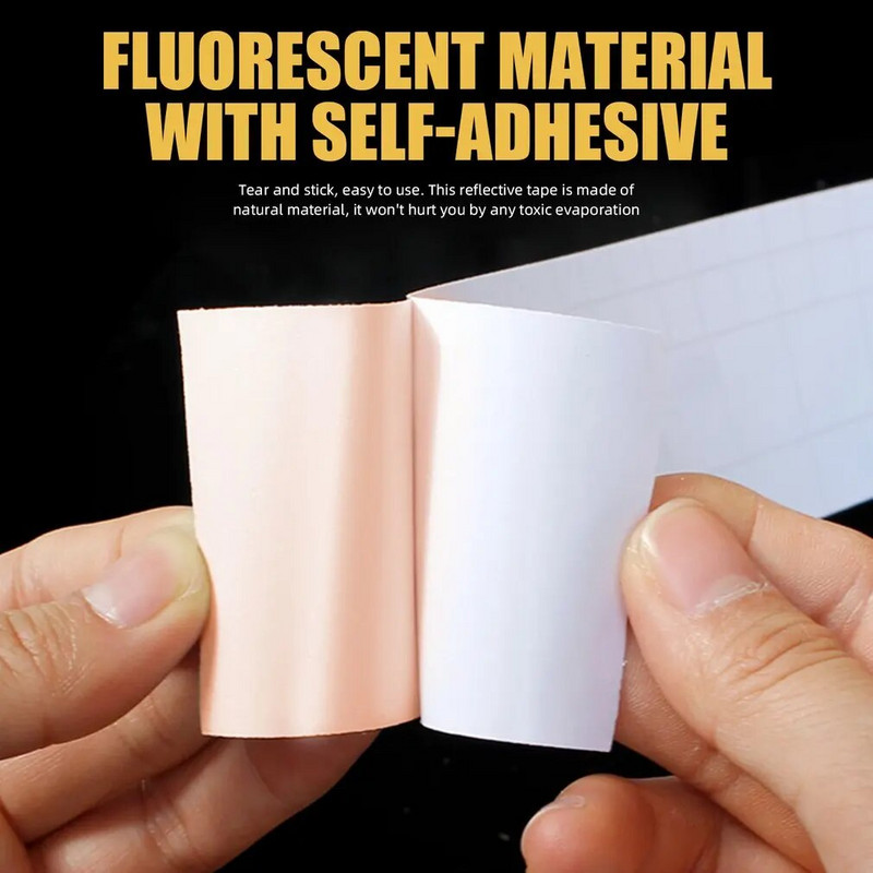 2021 ΝΕΑ PVC αντανακλαστική ταινία λάμψης Πολύχρωμη αυτοκόλλητη αυτοκόλλητη αφαιρούμενη φθορίζουσα λαμπερή σκούρα εντυπωσιακή προειδοποιητική ταινία