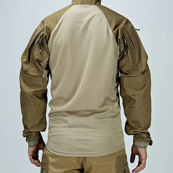 Бойна риза, страйкболна тактическа риза, пейнтбол с дълъг ръкав, къмпинг ловно облекло, мъжка армейска военна униформа с няколко камери