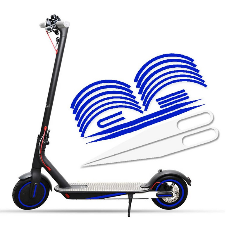 Ανακλαστική λωρίδα προειδοποίησης νυχτερινής ιππασίας για αυτοκόλλητο σκούτερ Xiaomi Mijia M365 PVC Scooter Decal Αδιάβροχες ανακλαστικές ταινίες σκούτερ