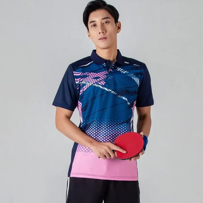 Quick Dry Ρούχα Πινγκ πονγκ για άνδρες Γυναικεία Υψηλής ποιότητας αναπνεύσιμη στάμπα με κοντό μανίκι Καλοκαιρινή στολή μπάντμιντον πινγκ πονγκ
